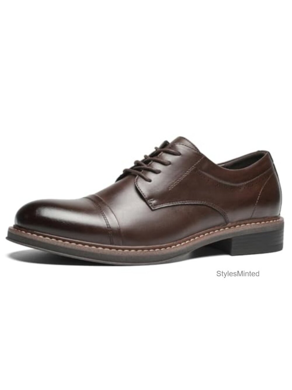 Mens Cap Toe Oxford Dress Shoes Faux Leather Cushioned Sole